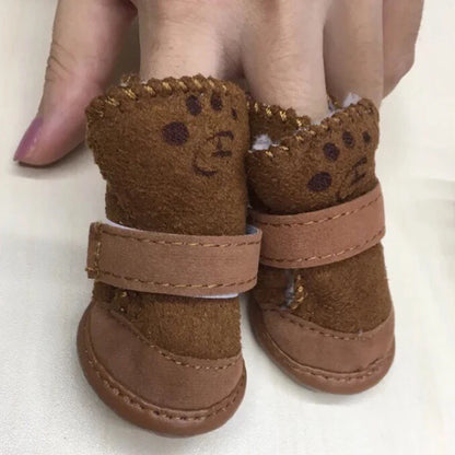 Zapatos cálidos de invierno para mascotas, zapatos antideslizantes para perros pequeños, botas de nieve para perros y gatos, Zapatos para mascotas Chihuahua Shih Tzu, superventas