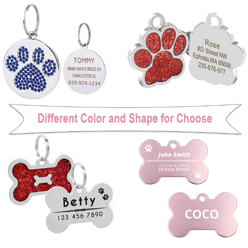 Personalized Address Tags for Dogs Id Tags Dog Tag Engraved Custom Dog Tag Dog Collar for Cats Dog Name Tag Pet Id Tag Collars