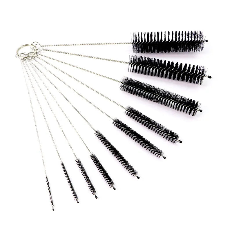 10Pcs Set Stainless Soft Hair Suction Glass Tube Cleaner Brushes Nylon Bottle Fish Tank Pipe Brush Household  cleaning tools