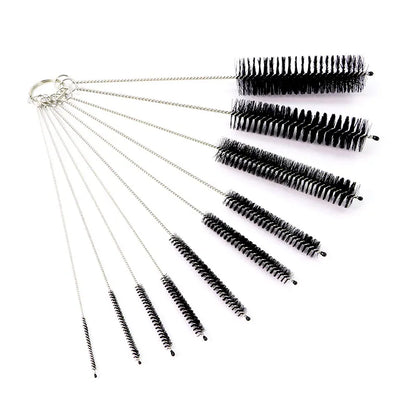 10Pcs Set Stainless Soft Hair Suction Glass Tube Cleaner Brushes Nylon Bottle Fish Tank Pipe Brush Household  cleaning tools