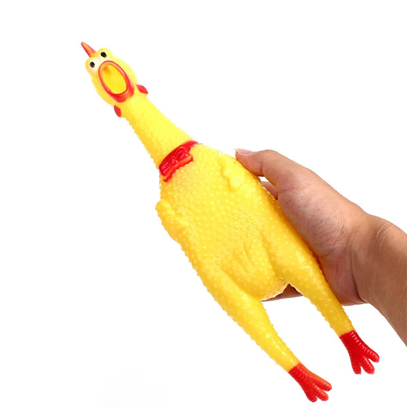 New Pets Dog Squeak Toys Screaming Chicken Squeeze Sound Dog Chew Toy Durable Funny Yellow Rubber Vent Chicken 17CM 31CM 40CM