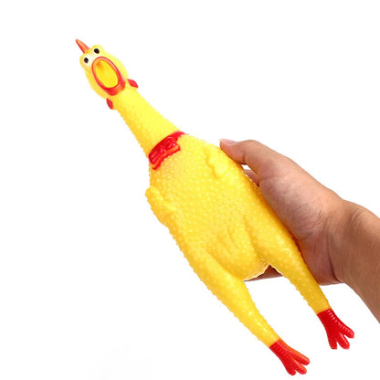 New Pets Dog Squeak Toys Screaming Chicken Squeeze Sound Dog Chew Toy Durable Funny Yellow Rubber Vent Chicken 17CM 31CM 40CM