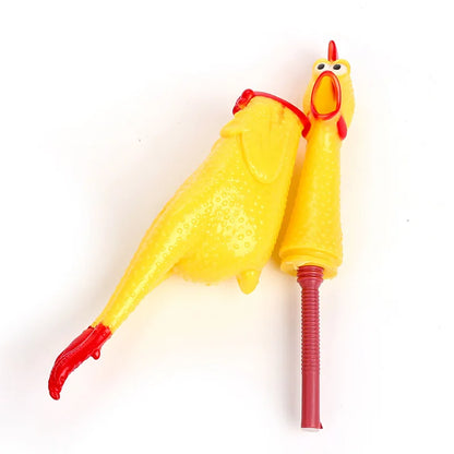 New Pets Dog Squeak Toys Screaming Chicken Squeeze Sound Dog Chew Toy Durable Funny Yellow Rubber Vent Chicken 17CM 31CM 40CM