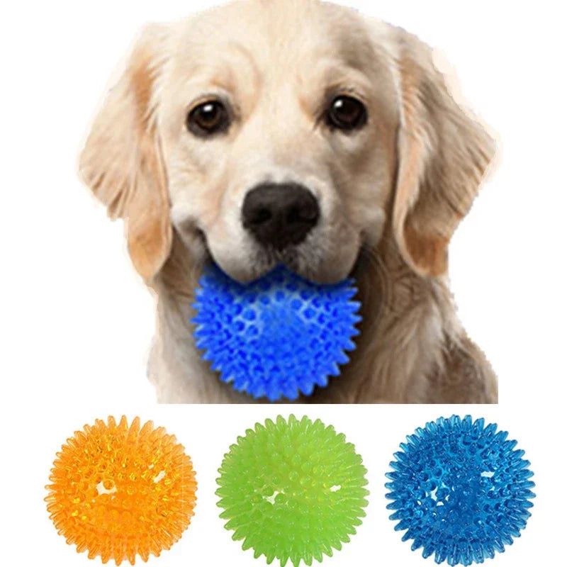 Small Dog Pets Chewing Toy Molar Cleaning Tooth TPR Bite-Resistant Hedgehog Ball Puppy Interactive Play Puzzle Toys Pet Supplies