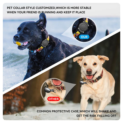 For Apple Air Tag Dog Collar Holder Waterproof Protective Airtag Holder Case for Giant Pets Collar GPS Trackers Screw Vault