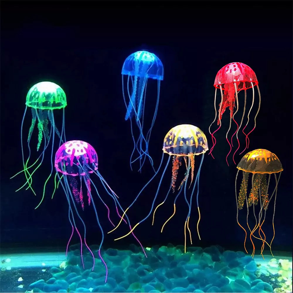 Artificial Swim Luminous Jellyfish Aquarium Decoration Fish Tank Underwater Live Plant Luminous Ornament Aquatic Landscape