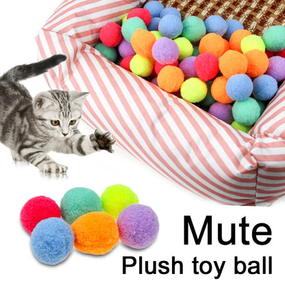 10/20/30Pcs Cat Toy Ball Fluffy Soft Pompom Ball Cats DIY Handmade Sewing Craft Kids Pet Toy Kitten Cat Accessories Mascotas