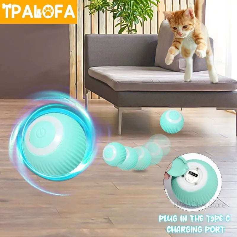 Juguetes para Gato inteligente, pelota eléctrica para gatos, pelota rodante automática, juguetes interactivos para gatos, juguetes para mascotas, accesorios para gatos que juegan en interiores