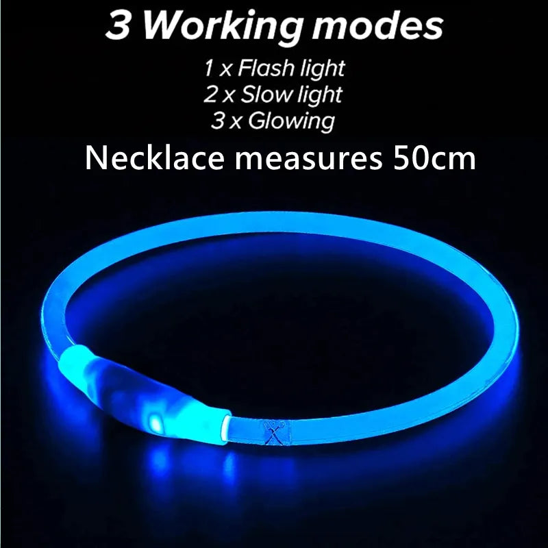 Collar Led para perro, Collar luminoso con Usb para perro y gato, luz Led de 3 modos, Collar LED brillante para prevención de pérdidas, accesorios para perros y mascotas