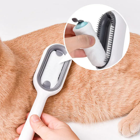 Cepillos de depilación de doble cara para gatos, perros, peine para el cuidado de mascotas con toallitas, cepillo para gatitos, accesorios para gatos, artículos para mascotas